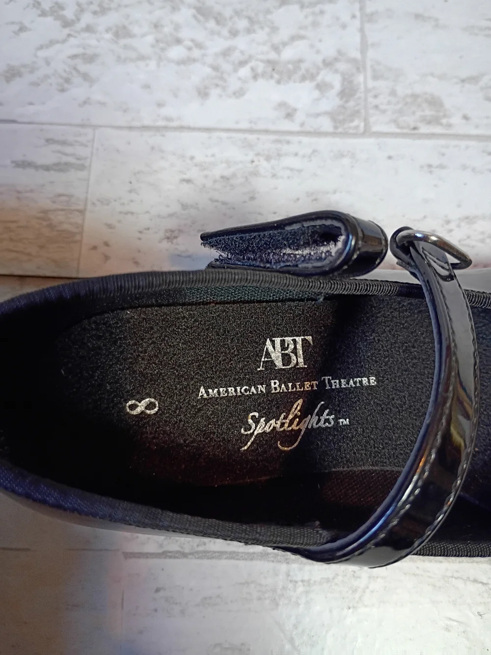 American Ballet Theatre ABT Girls' Mary Jane Tap Dance Black Strap Shoes sz 8